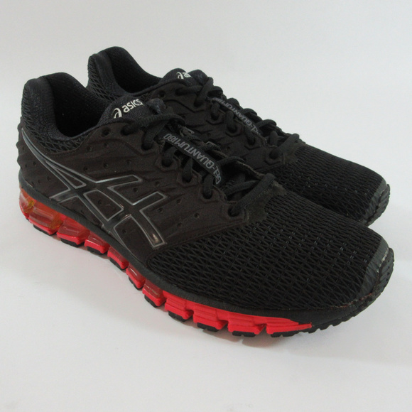 black and red asics